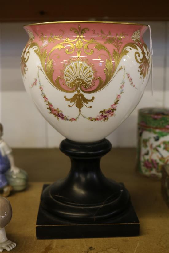 Royal Worcester flower swag painted oviform vase(-)